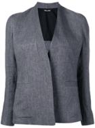 Sartorial Monk Collarless Fitted Blazer - Grey