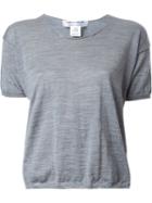 Comme Des Garçons Comme Des Garçons Fine-knit T-shirt, Women's, Size: Small, Grey, Wool