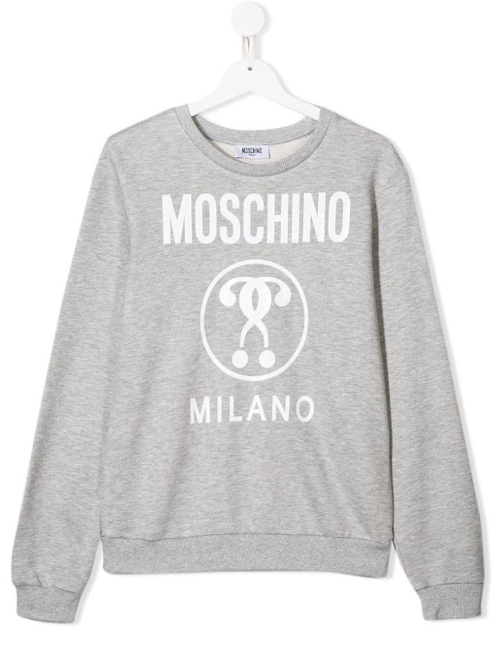 Moschino Kids Question Mark Logo Print Sweatshirt - Grey