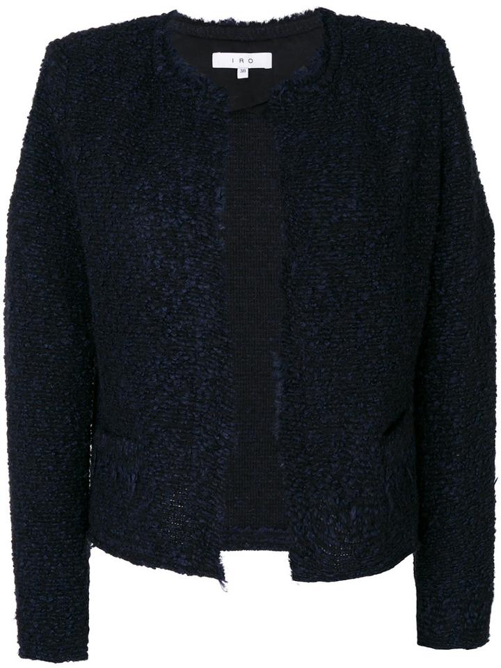 Iro - Col Cropped Jacket - Women - Cotton/acrylic/polyester/wool - 40, Blue, Cotton/acrylic/polyester/wool