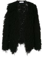 Ryan Roche Furry Cardigan - Black
