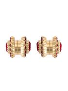 Givenchy Gemstone Earrings, Women's, Red, Brass/glass