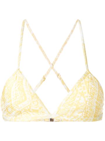 Evarae Abstract Print Bikini Top, Women's, Size: Small, Yellow/orange, Polyamide/spandex/elastane