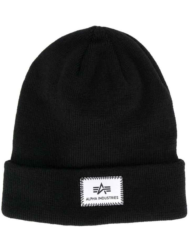 Alpha Industries Logo Patch Beanie - Black