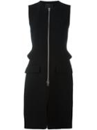 Alexander Wang Peplum Back Waistcoat, Women's, Size: 2, Black, Cupro/polyester
