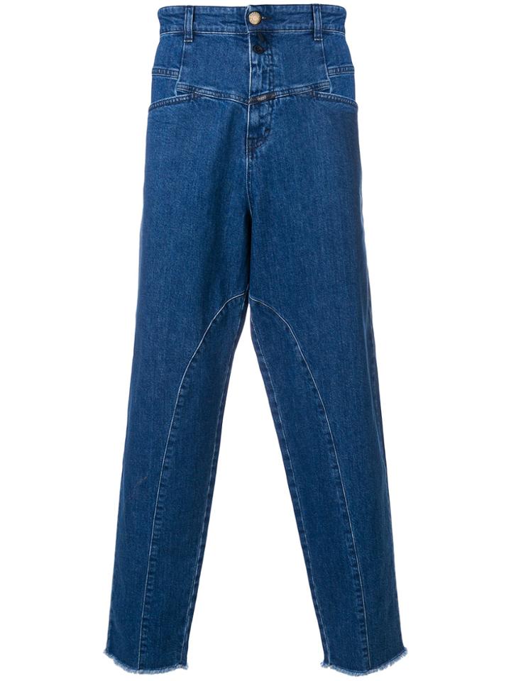 Closed Dropped Crotch Trousers - Blue
