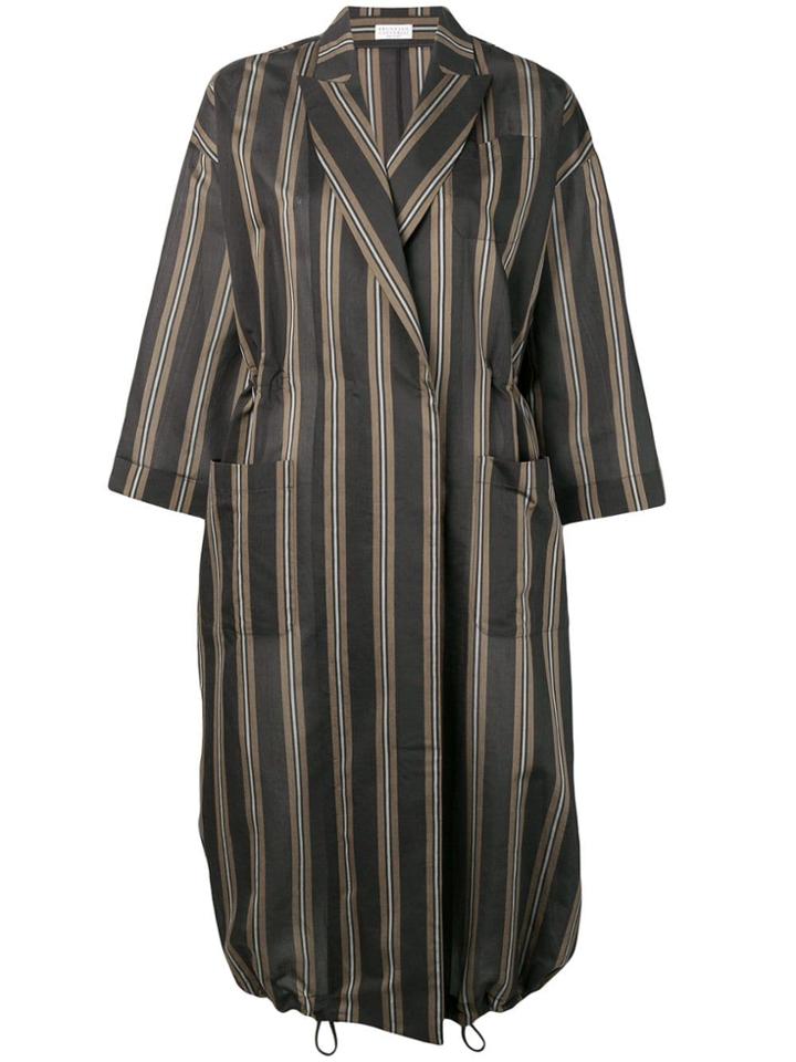 Brunello Cucinelli Striped Coat - Grey