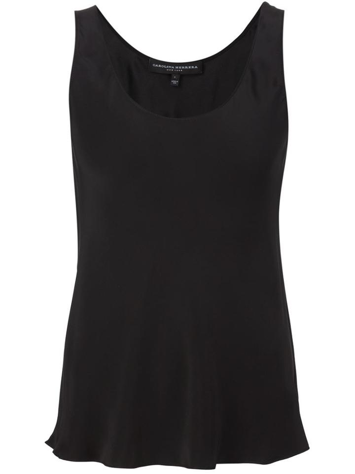 Carolina Herrera Classic Tank Top, Women's, Size: 4, Black, Silk