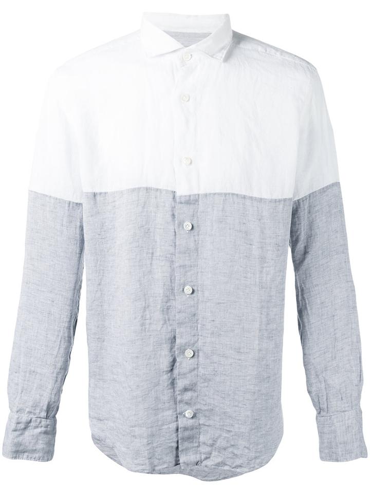 Eleventy Dandy Shirt, Men's, Size: 43, Grey, Linen/flax