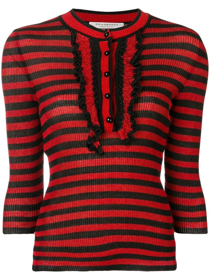 Philosophy Di Lorenzo Serafini Striped Knitted Top - Black