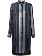 Stella Mccartney - Striped Short Dress - Women - Silk/polyester - 40, Brown, Silk/polyester