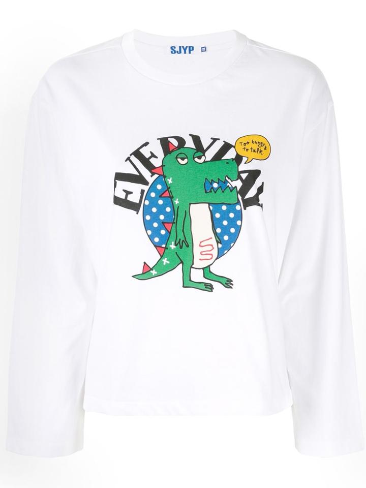 Sjyp Everyday Dino Tee - White