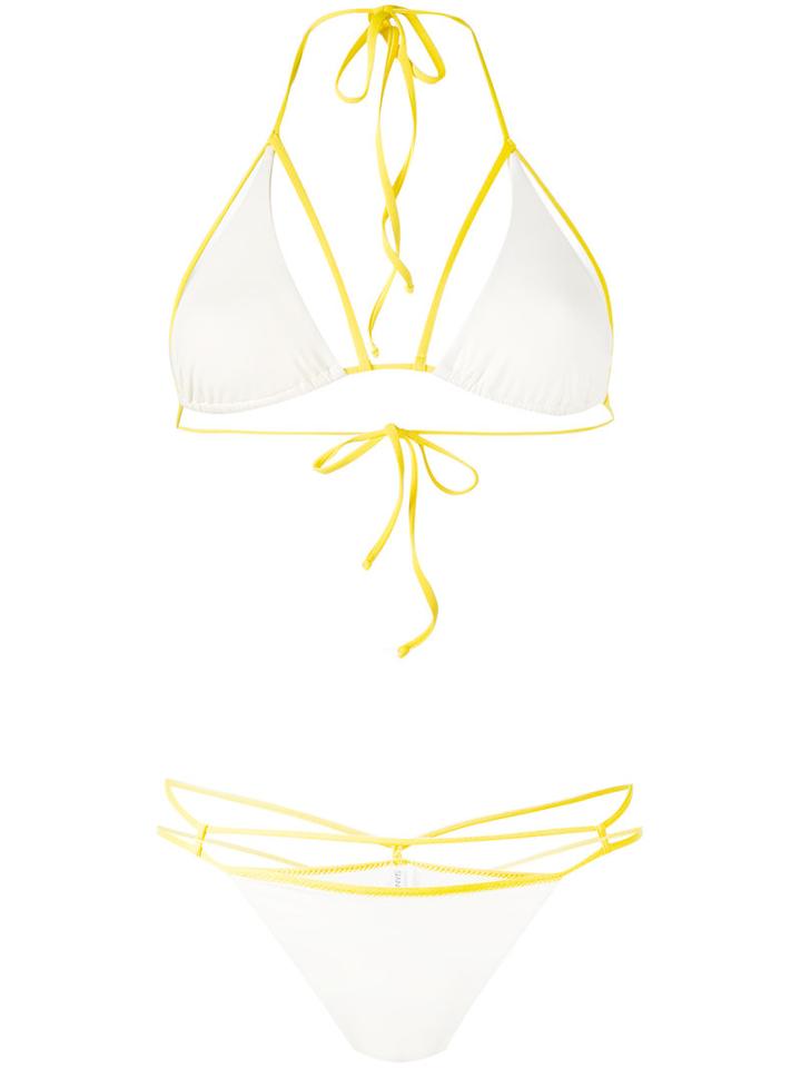 Sian Swimwear - Triangle Bikini Set - Women - Polyamide/spandex/elastane - L, Yellow/orange, Polyamide/spandex/elastane