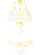 Sian Swimwear - Triangle Bikini Set - Women - Polyamide/spandex/elastane - L, Yellow/orange, Polyamide/spandex/elastane