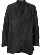 Ziggy Chen Patchwork Blazer, Men's, Size: 50, Black, Linen/flax