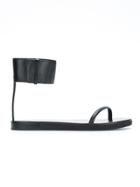 Reinaldo Lourenço Leather Flat Sandals - Black