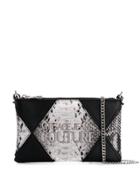 Versace Jeans Couture Snakeskin Effect Clutch - Black