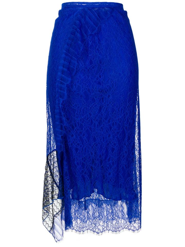 3.1 Phillip Lim Asymmetric Lace Skirt - Blue