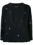 Comme Des Garçons Pre-owned Plunge Neck Jumper - Black