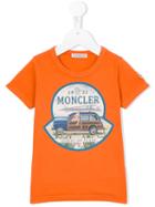 Moncler Kids - Logo Print T-shirt - Kids - Cotton - 10 Yrs, Yellow/orange
