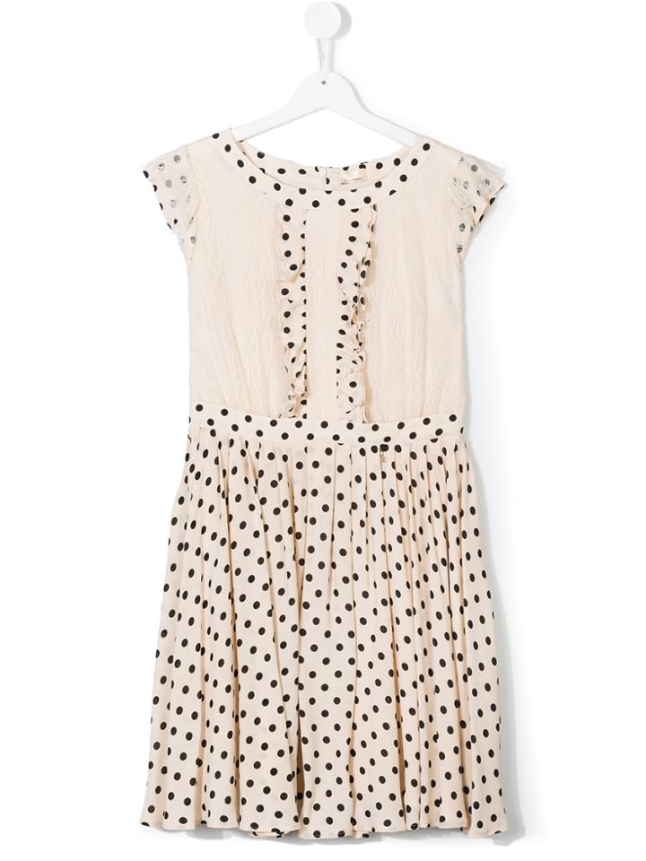 Elisabetta Franchi La Mia Bambina Ruffled Polka Dot Dress -