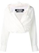 Jacquemus Tonal Striped Wrap Shirt - White
