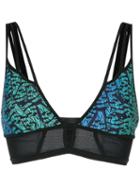 Giuliana Romanno - Printed Cropped Top - Women - Polyamide/polyester - G, Black, Polyamide/polyester