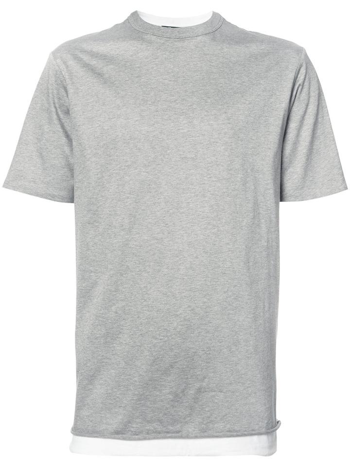 T By Alexander Wang - Double Layered T-shirt - Men - Cotton - S, Grey, Cotton