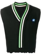 Ader Error Cropped Sleeveless Sweater - Black