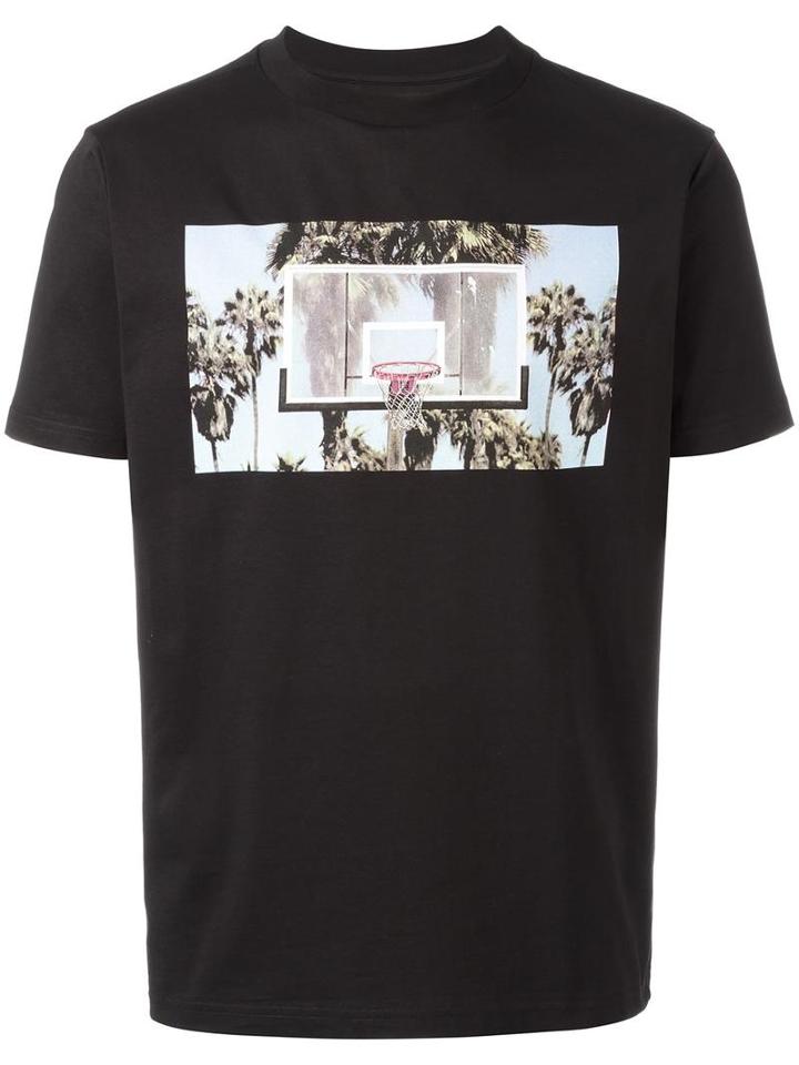 Palm Angels Basket Print T-shirt, Men's, Size: Small, Black, Cotton