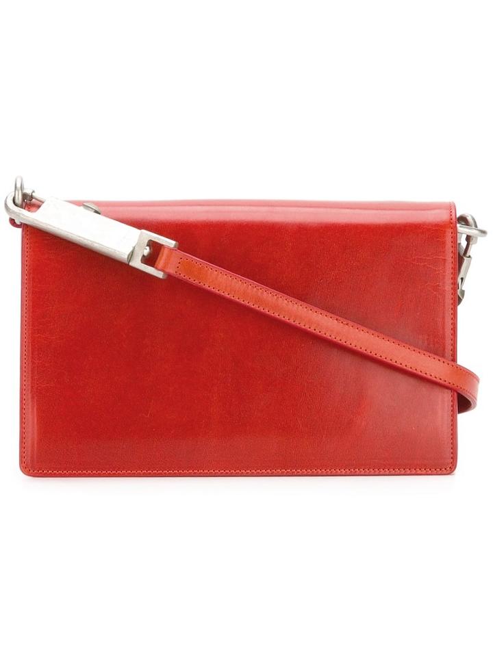 Rick Owens Rectangular Shoulder Bag, Red, Calf Leather