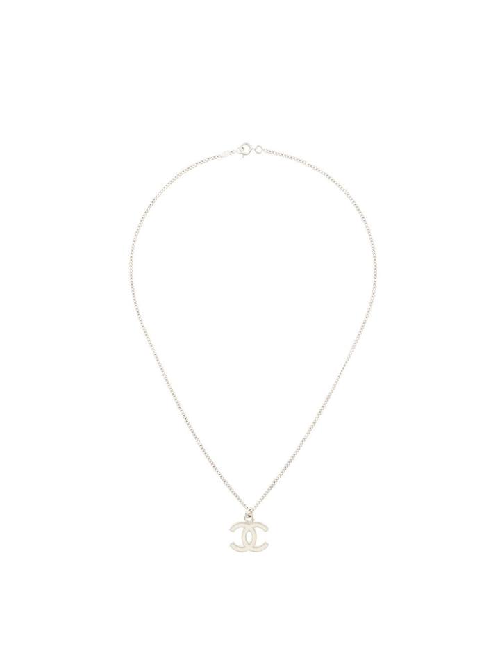 Chanel Pre-owned Cc Logo Necklace - Silver