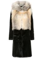 Oscar De La Renta Hooded Zip Coat - Black