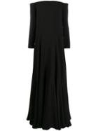 Valentino Off-shoulders Long Dress - Black