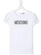 Moschino Kids Teen Embellished Logo T-shirt - White