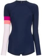 Flagpole Ronnie Long Sleeve Mock-neck Swimsuit - Blue