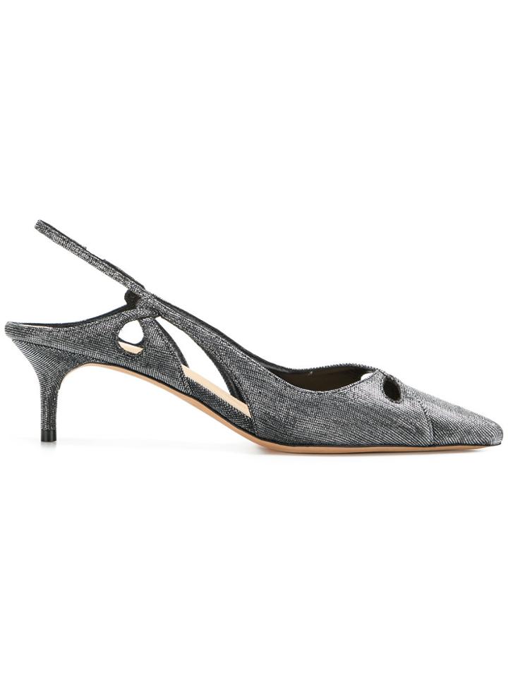 Alexandre Birman Nanny Metallic Sling-back Pumps