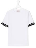 Mariuccia Milano Kids Teen Pom-pom Sleeve T-shirt - White