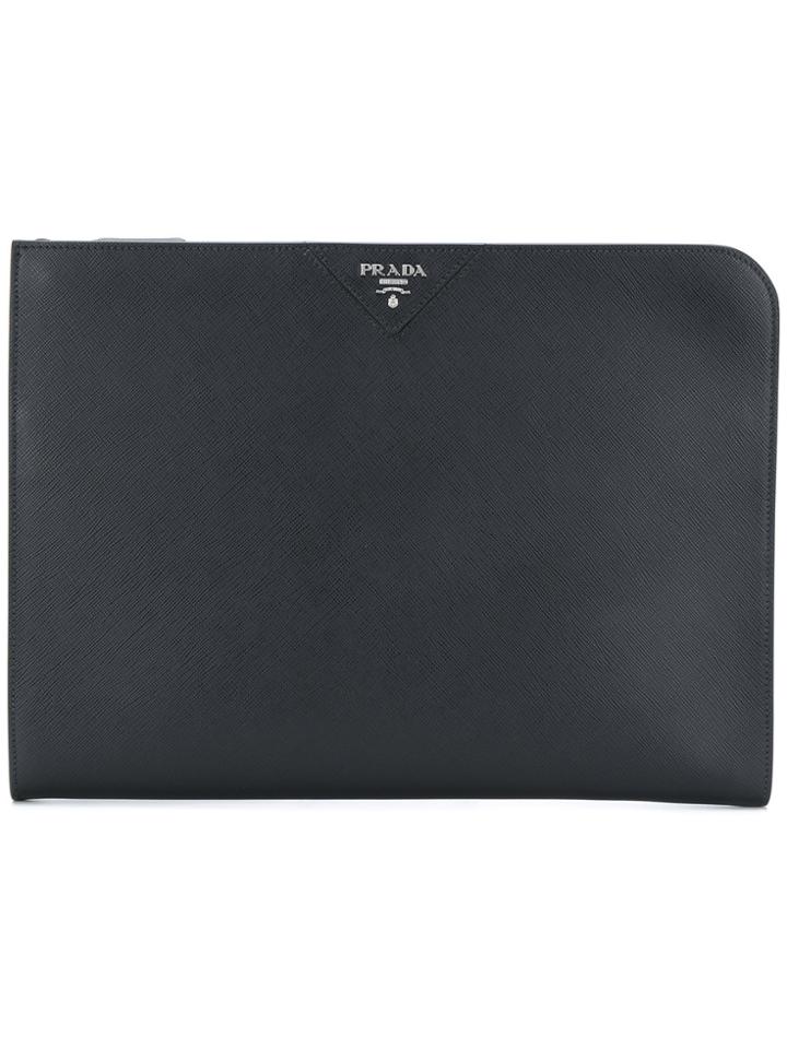 Prada Portfolio Clutch Bag - Black