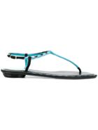 René Caovilla Wave Patterned Sandals - Black