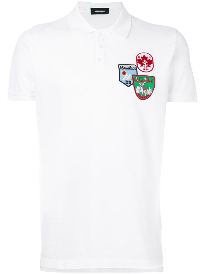 Dsquared2 Badge Polo Shirt - White