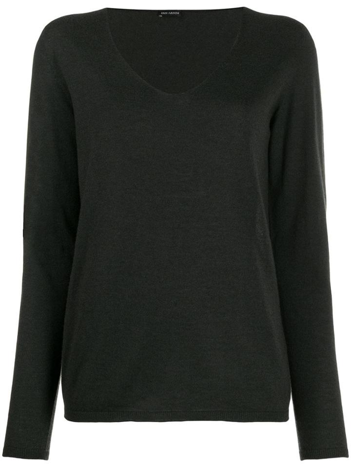 Iris Von Arnim V-neck Knitted Jumper - Green