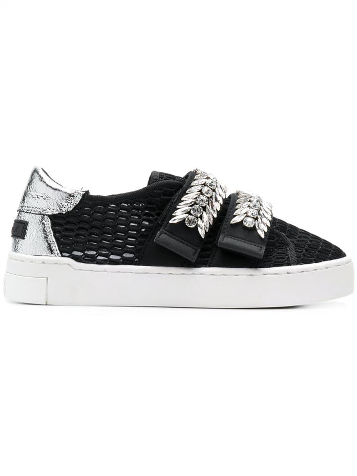 Suecomma Bonnie Jewel Ornament Mesh Sneakers - Black