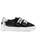 Suecomma Bonnie Jewel Ornament Mesh Sneakers - Black