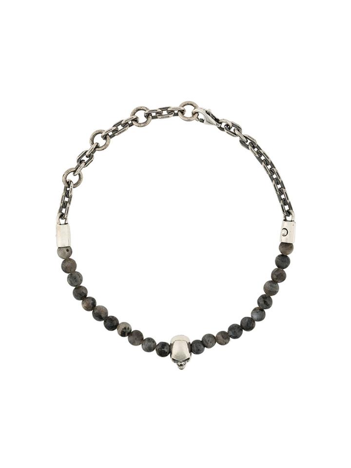 Northskull Skull Bead Chain Bracelet - Metallic