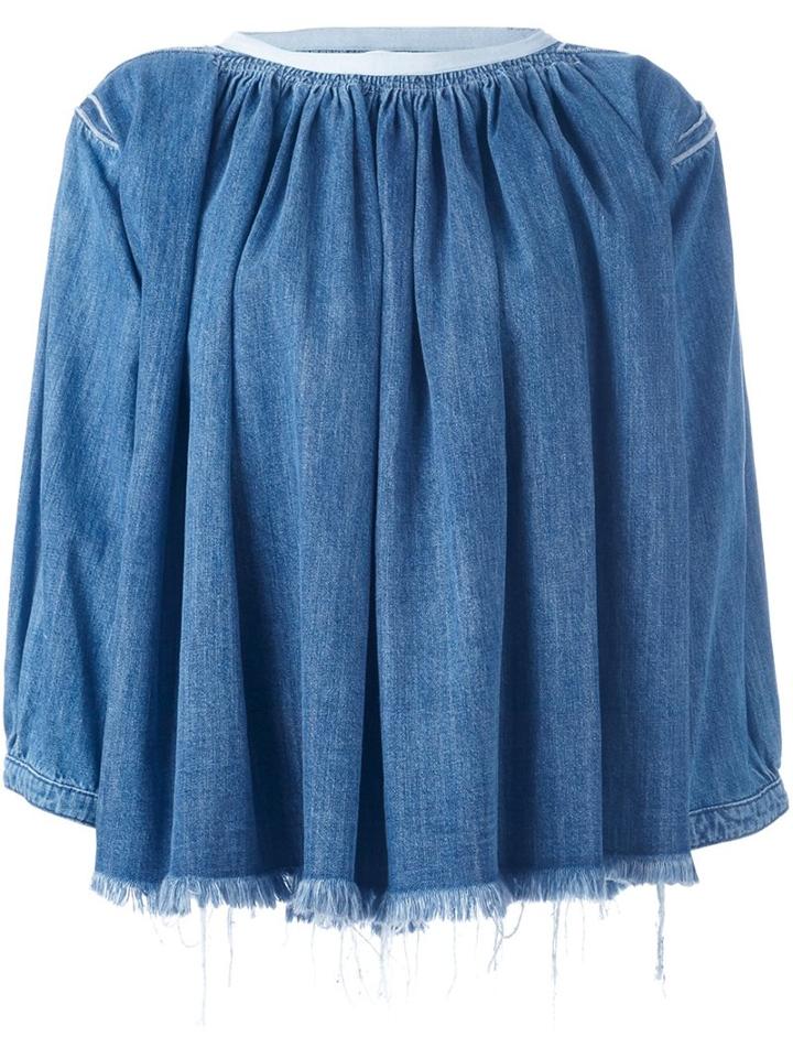 Chloé Frayed Denim Top