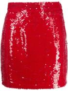 Amen Sequin Mini Skirt - Red