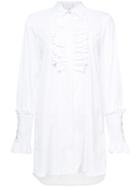 Caroline Constas Ruffled Bib Shirt - White