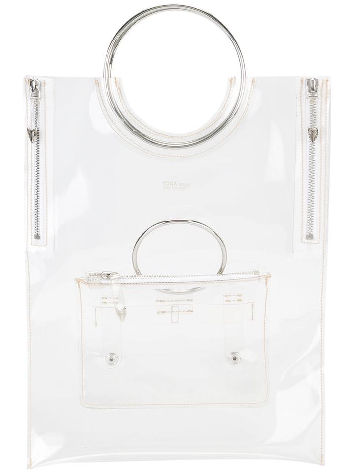 Toga - Ring Handle Vinyl Tote Bag - Women - Vinyl - One Size, Women's, Nude/neutrals, Vinyl