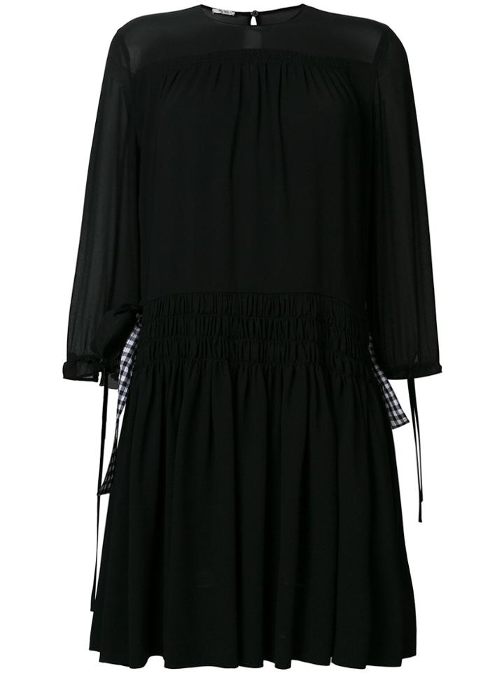Miu Miu Gathered Waist Dress - Black